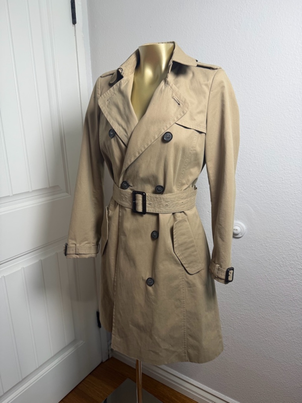 Zara Khaki Trench Coat with Belt - Picture 7 of 12
